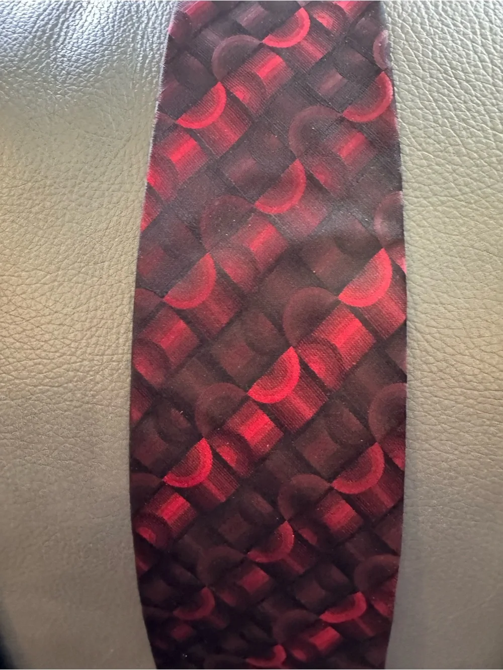 Izod Red and Black Woven Pattern Men's Tie, Van Heusen Tie, and 1 other tie